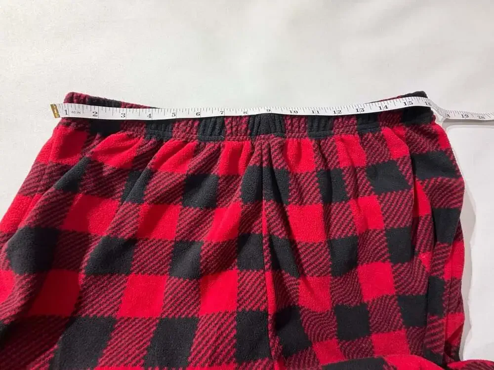 The Children's Place Boys Red Buffalo Plaid Fleece Pajama Pants Large 10/12